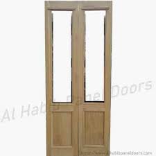 Diyar Wood Double Door Half Glass Half