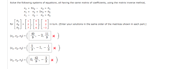 Solved Solve The Following Systems Of