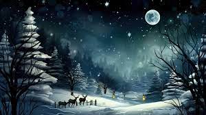 雪の中でそりが動く雪景色と森の夜, クリスマスの写真の壁紙, クリスマス, 壁紙背景壁紙画像素材無料ダウンロード - Pngtree