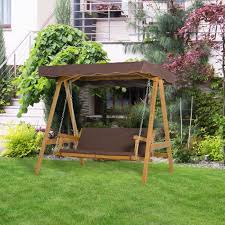3 Seater Wooden Garden Swing With