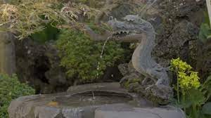Dragon Fountain In Zen Garden Slow