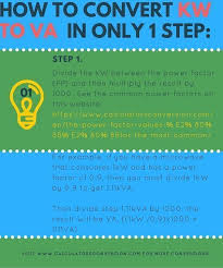 Kw To Va How To Converter Calculator Formula And Chart