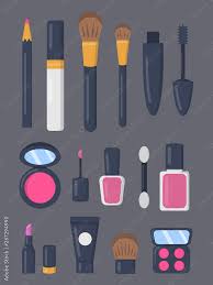 vector icons in cartoon style lipstick