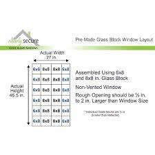 Redi2set Wavy Pattern Frameless Replacement Glass Block Window Rough Opening 27 5 In X 47 In Actual 27 In X 46 5 In