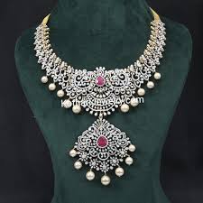 south indian bridal diamond necklace