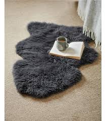 slate grey sheepskin rug woo us