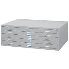 drawer gray steel flat file cabinet