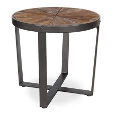 Rustic Brown Round Wood End Table