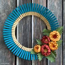 paper flower and clothespin wreath