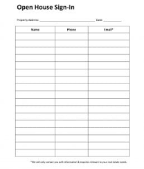 3 Free Real Estate Open House Sign In Sheet Templates