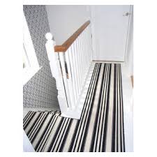 black and white striped landing carpet