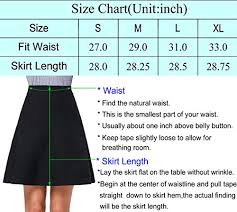 Womens Knee Length Skater Skirt A Line Style M Black