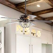 light bronze crystal led ceiling fan