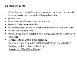 Bibliography Cards Use Index Cards Of A Different Size Or