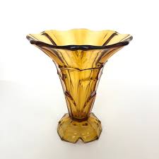 Rare Art Deco Amber Glass Vase C1920 S