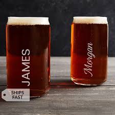 Engraved Personalized Beer Can Glass By