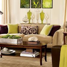 interior design living room green and brown