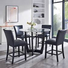 Dining Table With Black Solid Wood Base