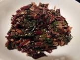 beet greens with bacon and balsamic vinegar