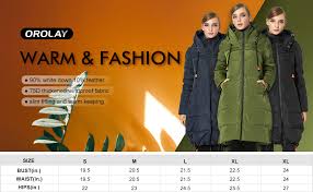 Details About Orolay Womens Thickened Contrast Color Drawstring Down Jacket Hooded Coat
