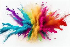 Colorful Rainbow Holi Paint Color
