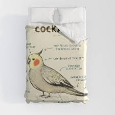 Anatomy Of A Cockatiel Duvet Cover By