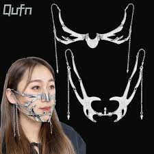 CyberPunk Irregular Fetish Masks Gothic Punk Mechanical Alien Fluid Face  Accessories Earring for Women Men Prom Party Jewelry - AliExpress