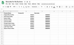 a barcode in google sheets