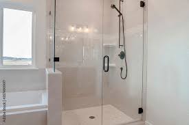 Foto De Bathroom Shower Stall With Half