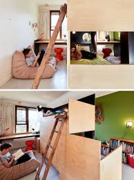 this custom bunk bed splits the room in