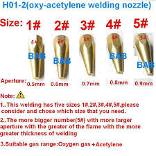 5pcs Lot H01 2 Oxygen Acetylene Welding Nozzle Welding Tip
