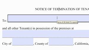 day notice to quit or terminate tenancy