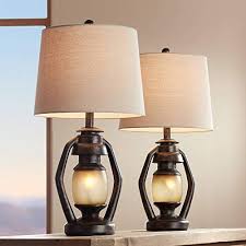 If your room is fairly. Horace Rustic Farmhouse Table Lamps Set Of 2 With Nightlight Miner Lantern Brown Oatmeal Tapered Drum Shade For Living Room Bedroom Bedside Nightstand Office Family Franklin Iron Works Farmhouse Goals
