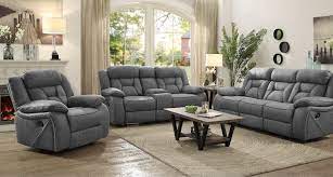 brown fabric recliner sofa set 3 2 1