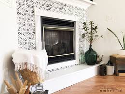 Stencil Faux Tile Around Your Fireplace