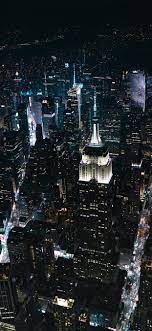 City night, skyscrapers, lights, street ...