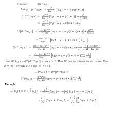 fractional derivative of a log
