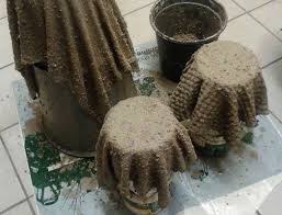 Make Cement Planters With Old Towel