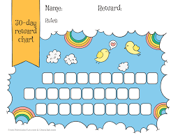 A reward chart is actually a form of practical positive help in the upbringing of children, an easy way of positive parenting. Rainbow Sky 30 Day Reward Chart For Kids Free Printable Downloads From Choretell