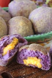 super soft ube pandesal with cheese