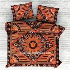 printed orange indian mandala duvet