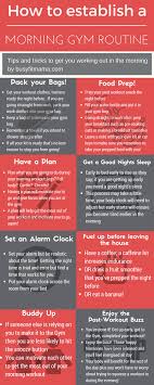 morning gym routine infographic