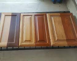 water based stains over oak cabinets