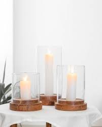 Large Candle Holder With Glass Cylinder