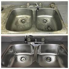 remove rust from snless steel sinks