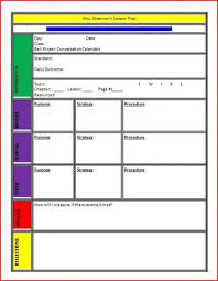 5 lesson plan template word templates