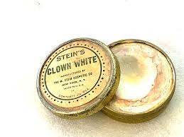 1960s steins cake makeup clown white