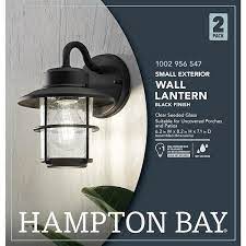 Hampton Bay 1 Light Black Outdoor Wall