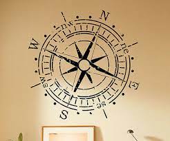 compass wall decal wind rose marine
