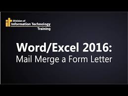microsoft word excel mail merge a form